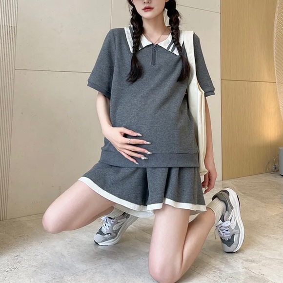 Maternity polo and short set - Picture 3 of 6